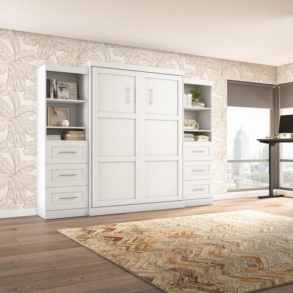 Grand lit escamotable et 2 étagères avec tiroirs (115L)