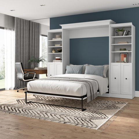 Queen Murphy Bed and 2 Closet Organizers with Doors (115W)