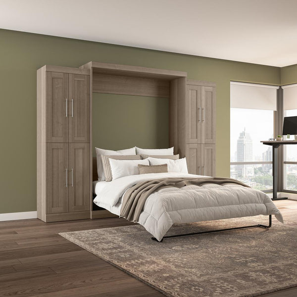 Grand lit escamotable avec armoires (115L)