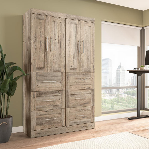 Contemporary Closet System with Doors & Drawers, 50W x 19D