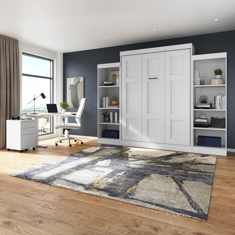 Grand lit escamotable avec organisateurs de garde-robe (115L)