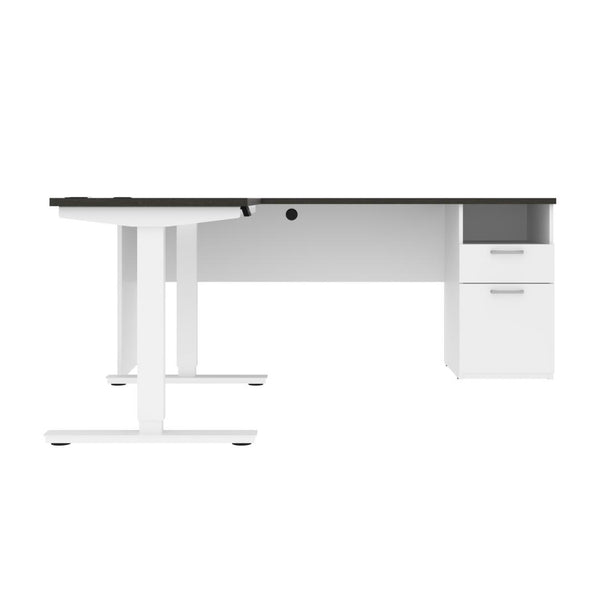 Bureau assis-debout électrique en L 72L