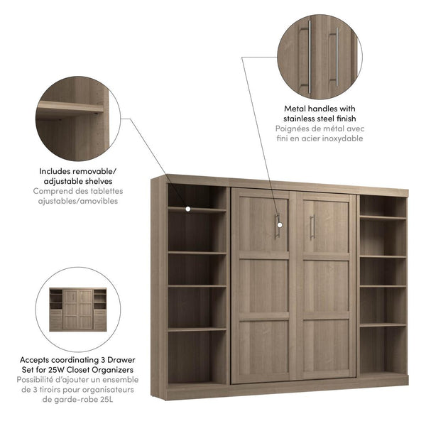 Full Murphy Bed with 2 Shelving Units (109W)