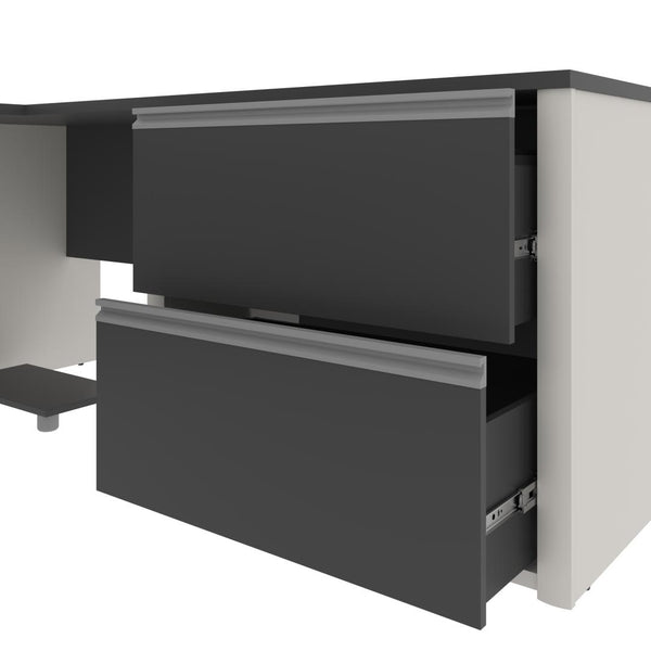 72W U-Shaped Executive Desk with Lateral File Cabinet