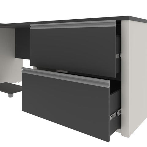 72W U-Shaped Executive Desk with Lateral File Cabinet