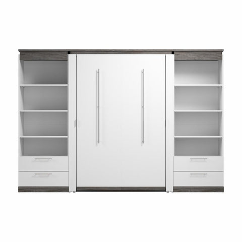 Full Murphy Bed with Shelves and Drawers (120W)