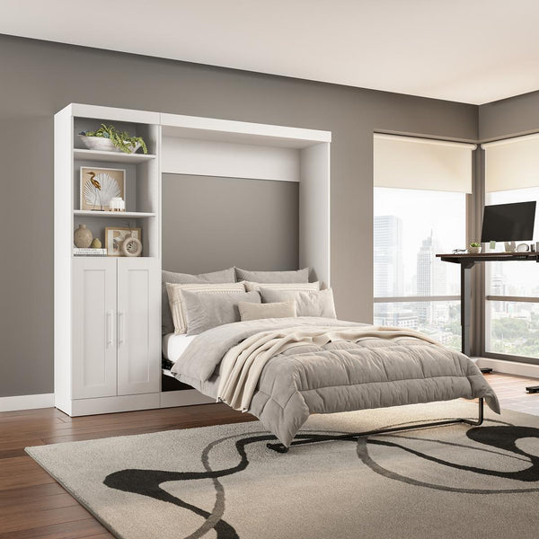 Full Murphy Bed and Closet Organizer with Doors (84W)