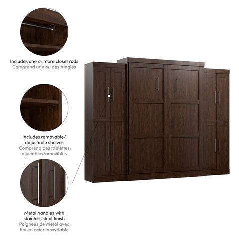 Grand lit escamotable avec armoires (115L)