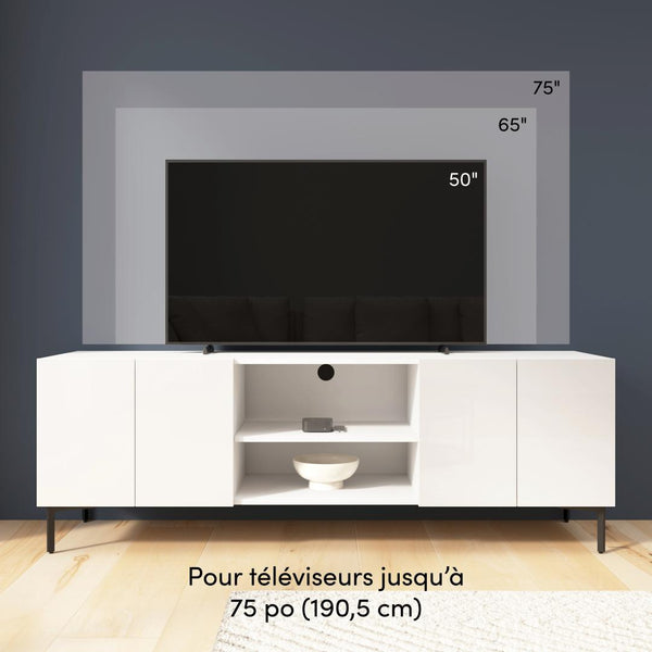 118W Modular Entertainment Center with TV Stand and Storage Cabinets with Hutches