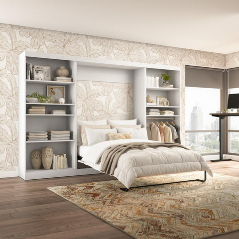 Full Murphy Bed with 2 Shelving Units (131W)