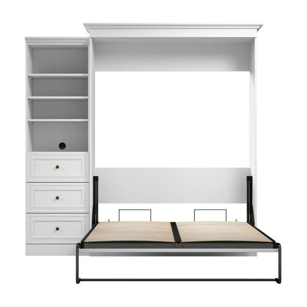 Queen Murphy Bed and Closet Organizer with Drawers (92W)