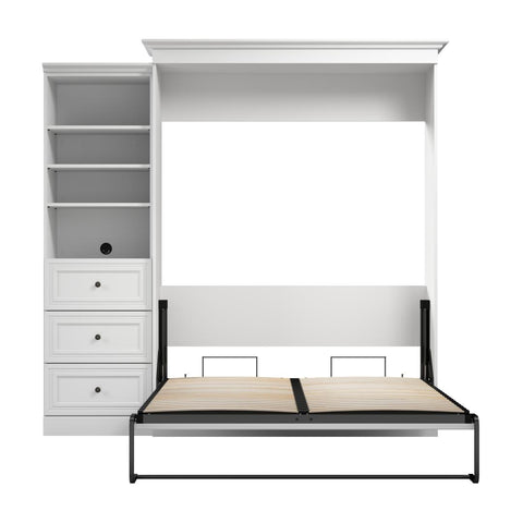 Queen Murphy Bed and Closet Organizer with Drawers (92W)