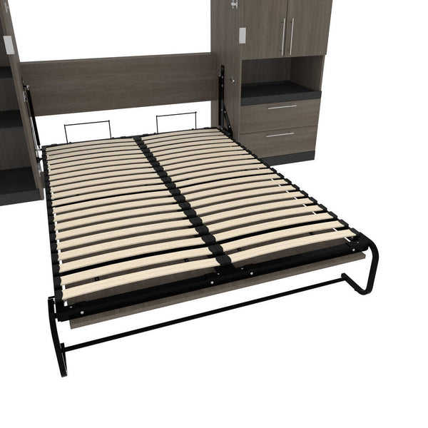Lit escamotable deux places (double) avec rangement multifonctionnel (119L)