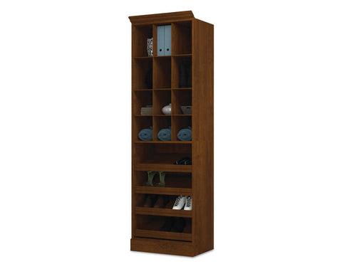 Traditional Closet System with Shoes Racks & Cubbies, 25W x 20D