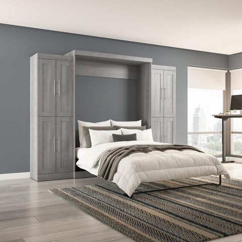Grand lit escamotable avec armoires (115L)