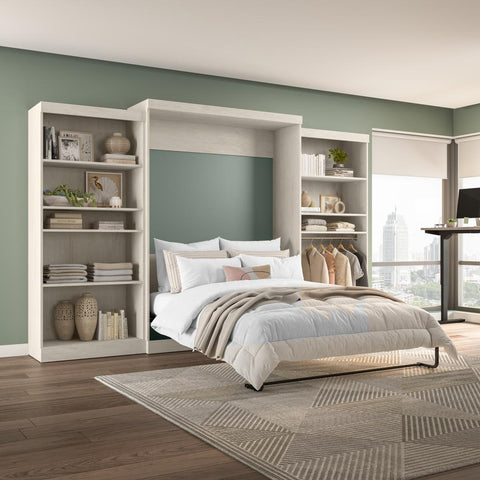 Queen Murphy Bed with 2 Shelving Units (137W)