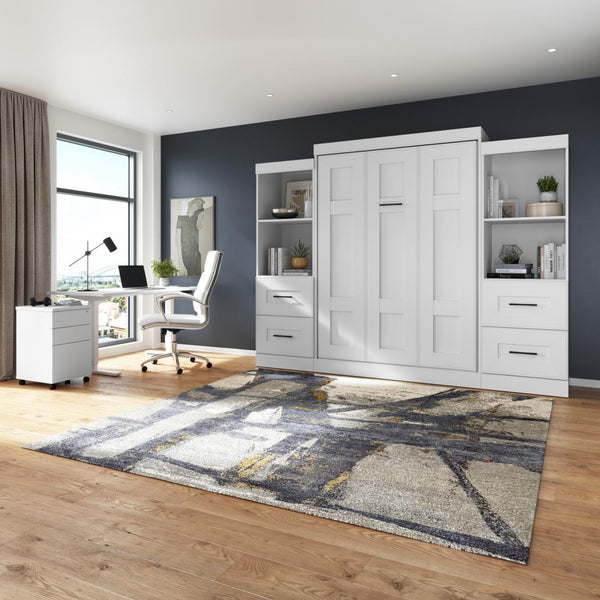 Lit escamotable double et organisateurs de garde-robe avec tiroirs (110L)