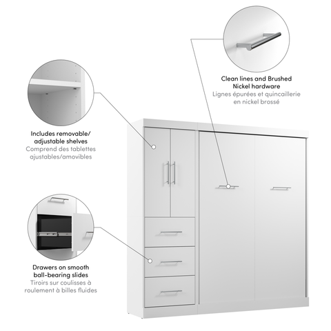 Full Murphy Bed with Wardrobe (84W)