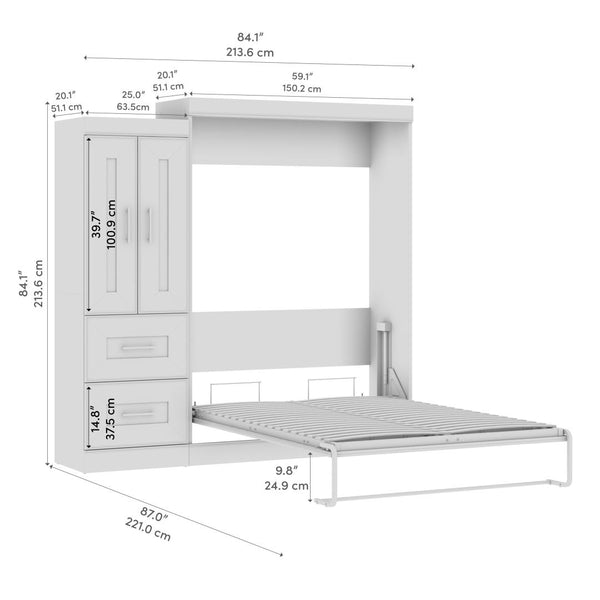 Full Murphy Bed with Wardrobe (85W)