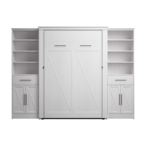 Lit escamotable double et organisateurs de garde-robe avec portes et tiroirs (113L)