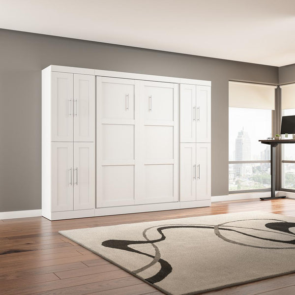 Lit escamotable double avec armoires (109L)