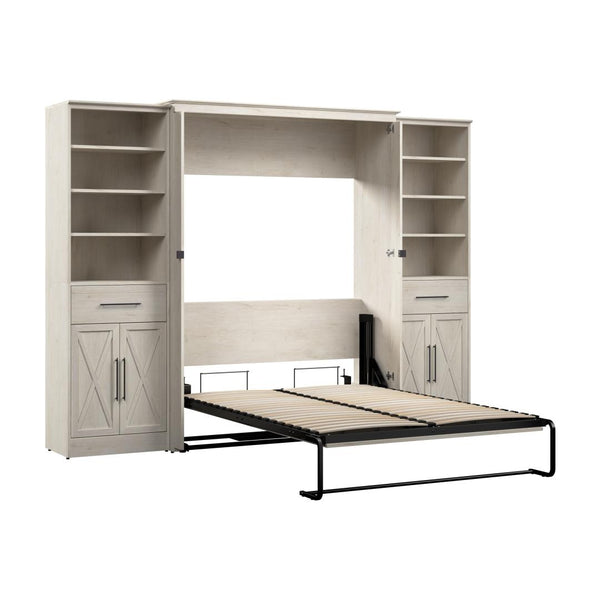 Lit escamotable double et organisateurs de garde-robe avec portes et tiroirs (113L)