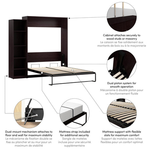 Queen Murphy Bed with Closet Organizer (85W)