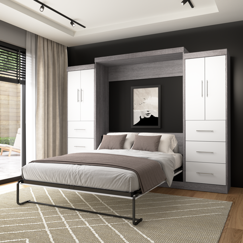 Queen Murphy Bed with 2 Wardrobes (115W)