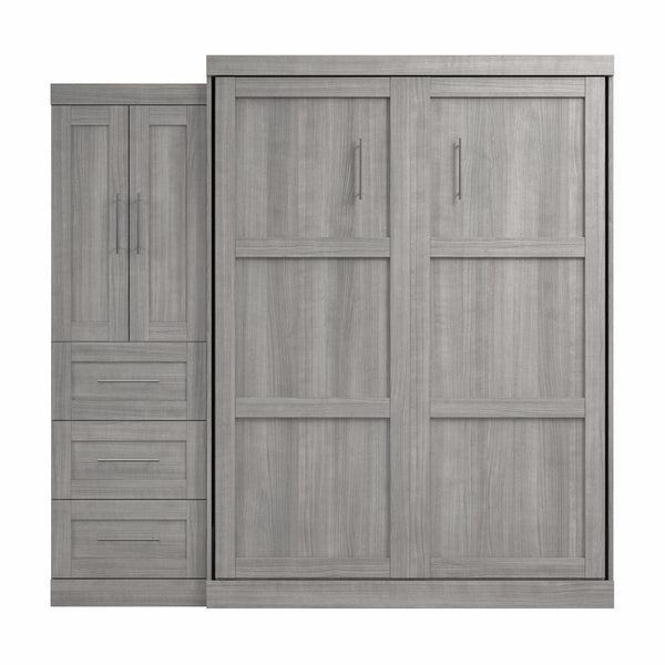 Queen Murphy Bed with Closet Storage Cabinet (89W)