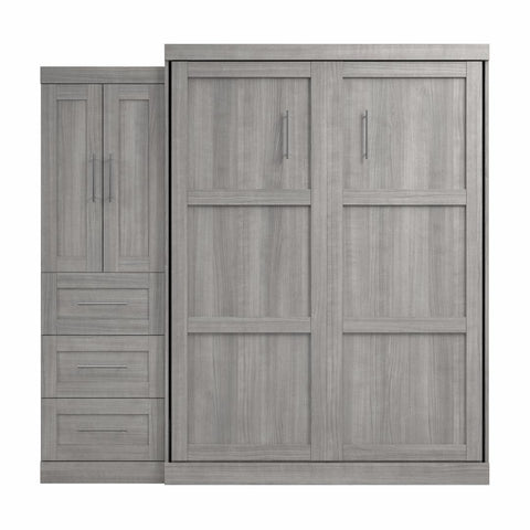 Queen Murphy Bed with Closet Storage Cabinet (89W)