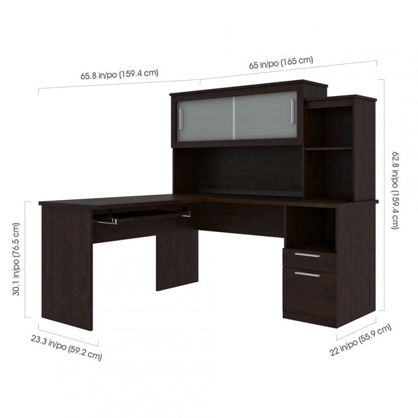Bureau en L 65L avec huche