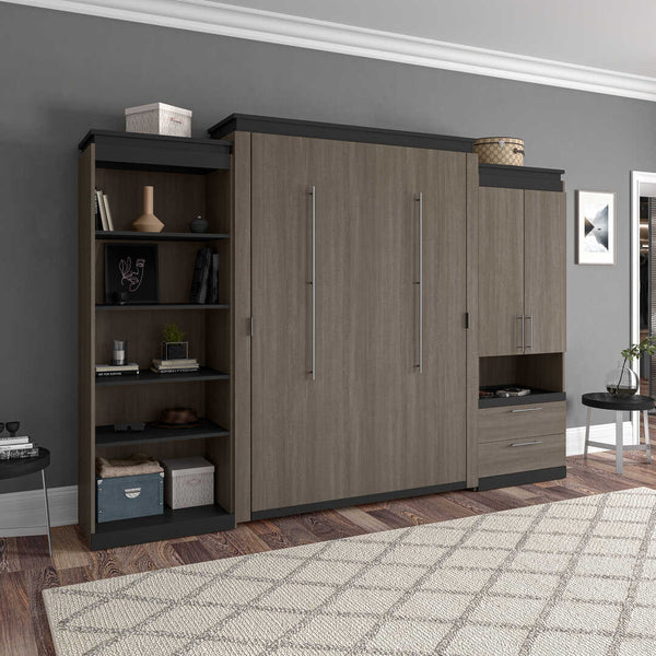 Grand lit escamotable (queen) avec rangement multifonctionnel (125L)