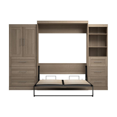 Queen Murphy Bed with Open and Concealed Storage (126W)
