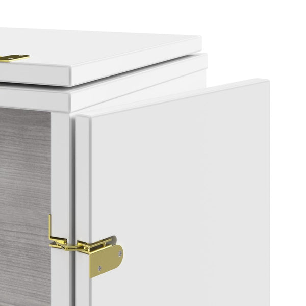 63W Queen Murphy Cabinet Bed with Pullout Drawer