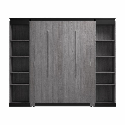 Lit escamotable double avec étagères (100L)