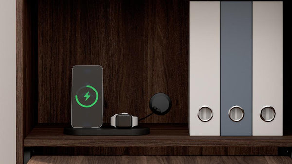 25W Pull-Out Desk Cabinet with Shelves and Hidden Storage