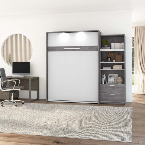Grand lit escamotable avec organisateur de garde-robe (95L)