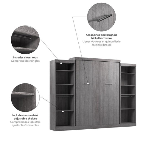 Queen Murphy Bed with 2 Closet Organizers (115W)