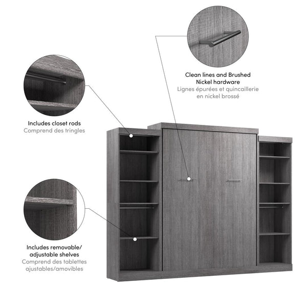 Queen Murphy Bed with 2 Closet Organizers (115W)