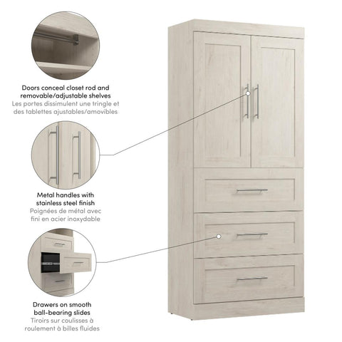 Armoire-penderie 36L avec tiroirs