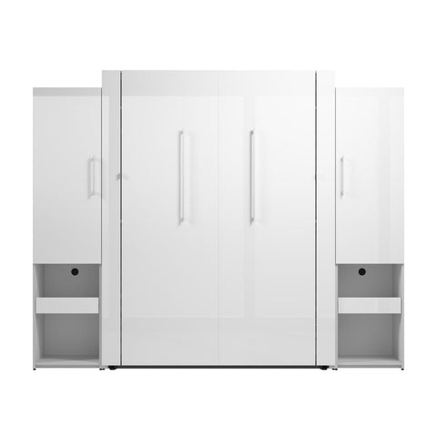 Queen Murphy Bed and Storage Cabinets with Pull-Out Shelf (107W)