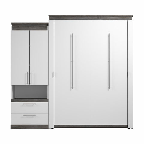 Grand lit escamotable avec armoire et tablette coulissante (97L)