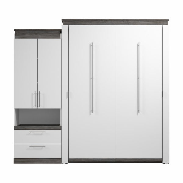 Queen Murphy Bed with Storage Cabinet and Pull-Out Shelf (97W)