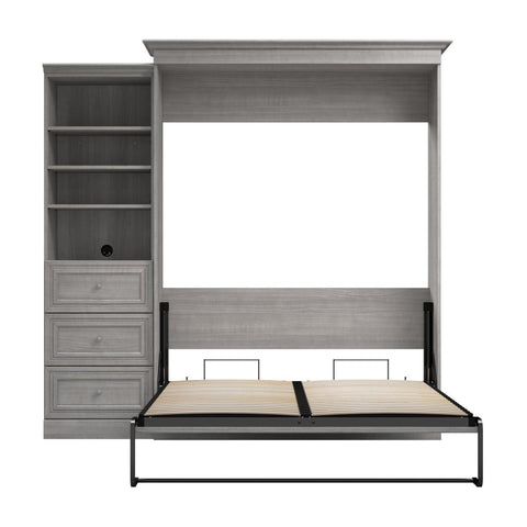 Grand lit escamotable et organisateur de garde-robe avec tiroirs (92L)