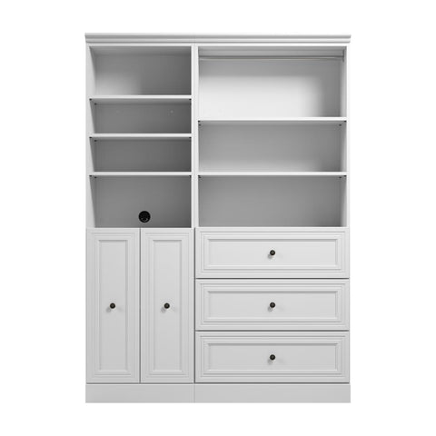 Traditional Closet System with Shelves, Drawers, Clothing Rods & Doors, 61W x 20D