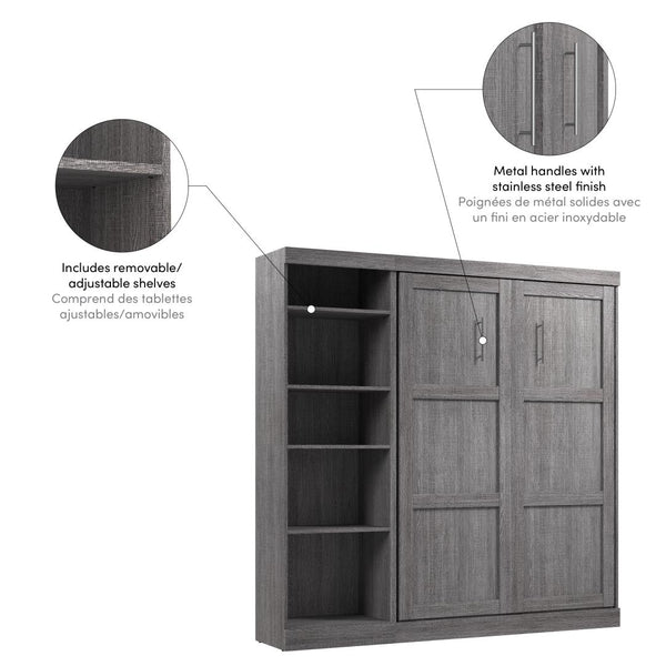 Full Murphy Bed with Shelving Unit (84W)