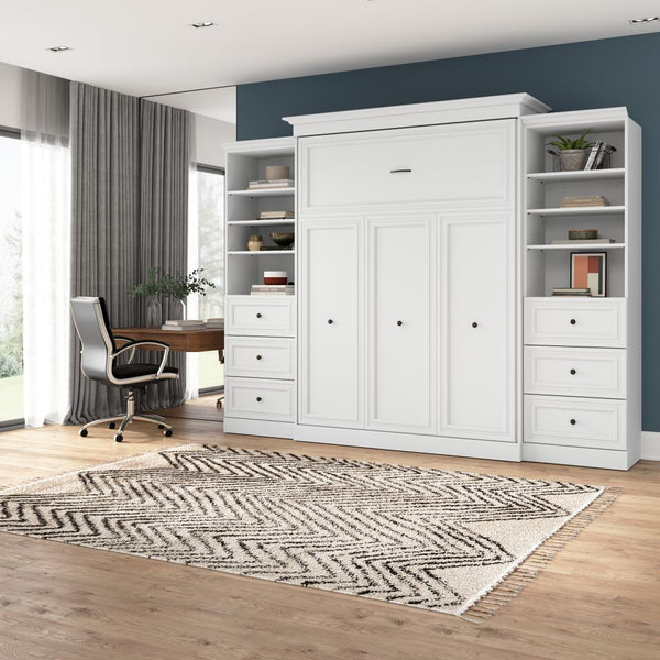 Grand lit escamotable et 2 organisateurs de garde-robe avec tiroirs (115L)