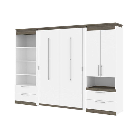 Lit escamotable deux places (double) et rangement multifonctionnel avec tiroirs (119L)