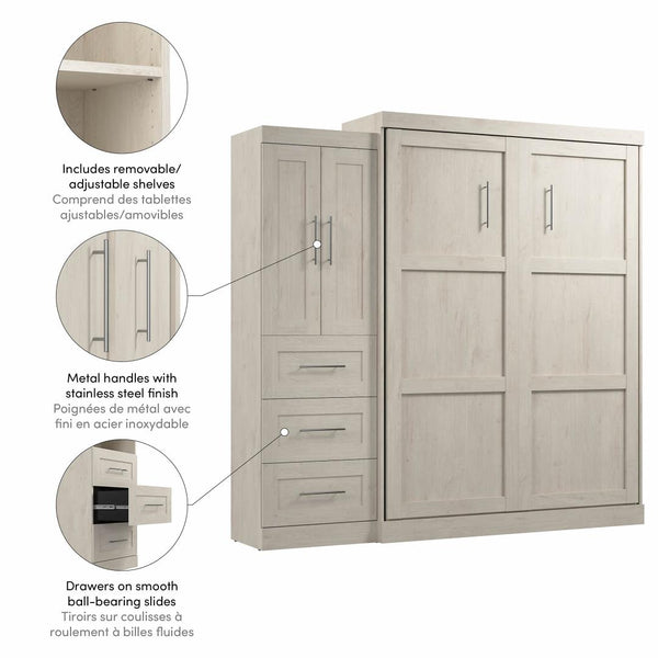 Queen Murphy Bed with Closet Storage Cabinet (89W)