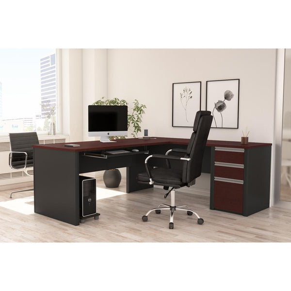 Bureau en L 72L avec caisson